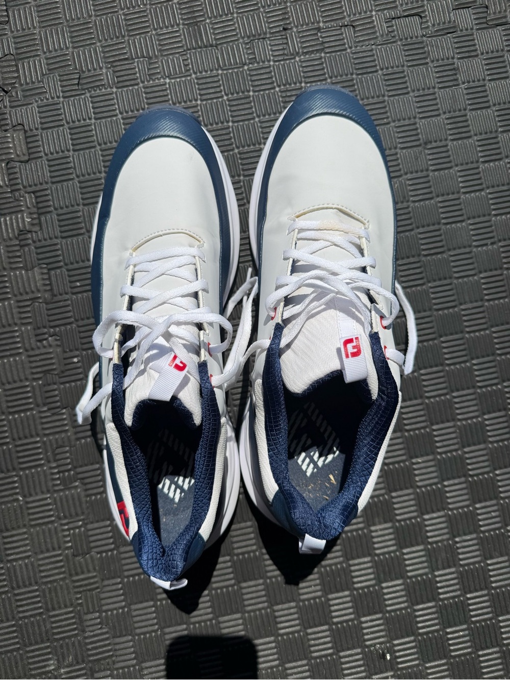 FootJoy Men’s White and Navy Athletic Golf Shoes